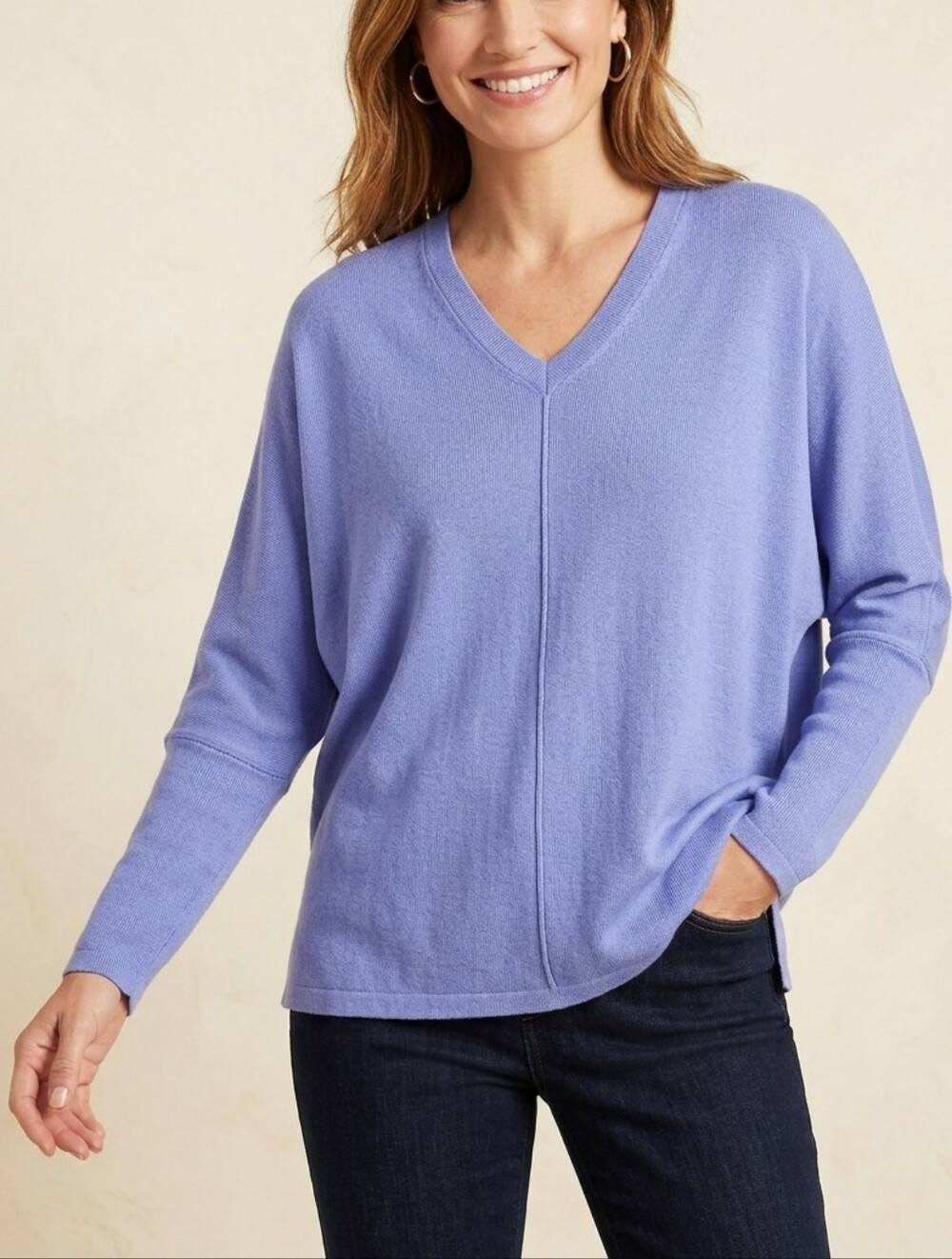 J. Jill PureJill Lavender V-Neck Sweater Long Sleeves Size M Soft NWT